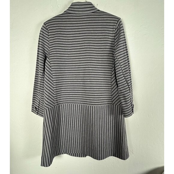 Cabi Womens Navy White Striped Button Front Long-Sleeve Jacket Small Style 5474 - Picture 2 of 11